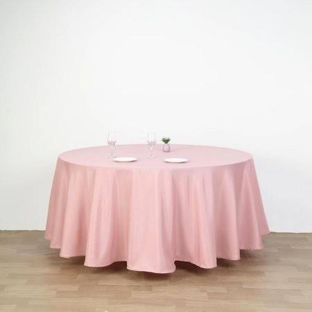 108 inch Dusty Rose Polyester Round Tablecloth, Size: One Size