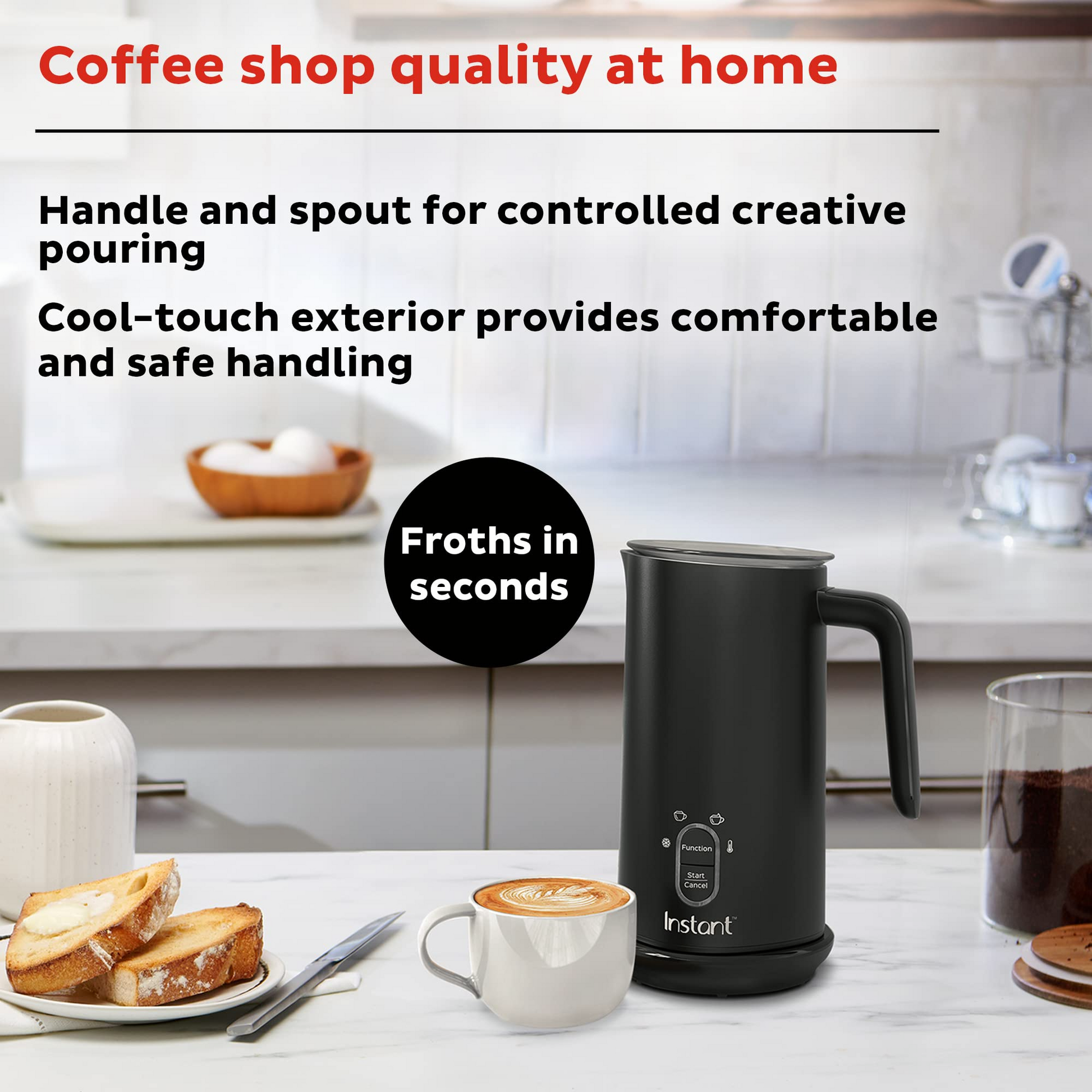 Milk Frother 4 in 1 Electric Milk Steamer Automatic Hot & Cold Foam Maker and Milk Warmer for Latte, Cappuccinos, Macchiato, Hot Chocolate Milk